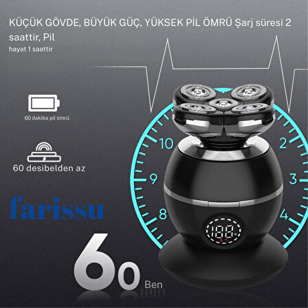 5 Başlıklı Şarjlı Tıraş Makinesi – Günlük Tıraş ve Sıfır Yanak İçin Sessiz, Güçlü ve Taşınabilir