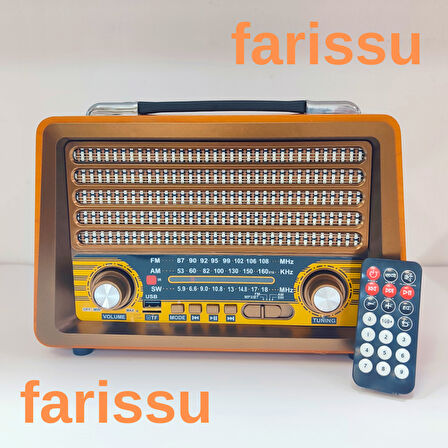 Gerçek Ahşap Eskitme Görünümlü RT-750 Nostaljik Müzik Kutusu – 3 Band Radyo / Bluetooth / USB