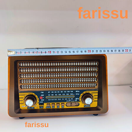 Gerçek Ahşap Eskitme Görünümlü RT-750 Nostaljik Müzik Kutusu – 3 Band Radyo / Bluetooth / USB
