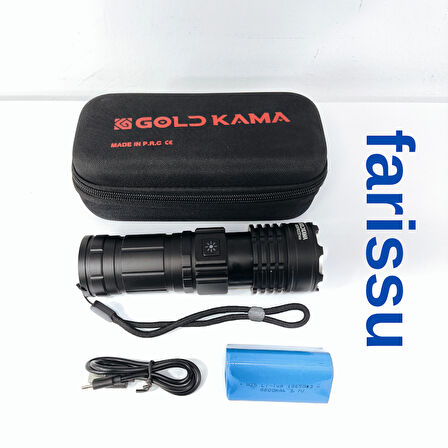 T406 Şarjlı El Feneri | 100W Işık Gücü | Powerbank Özellikli | 5 Modlu | 8800 mAh | Zoomlu |