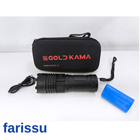 T406 Şarjlı El Feneri | 100W Işık Gücü | Powerbank Özellikli | 5 Modlu | 8800 mAh | Zoomlu |