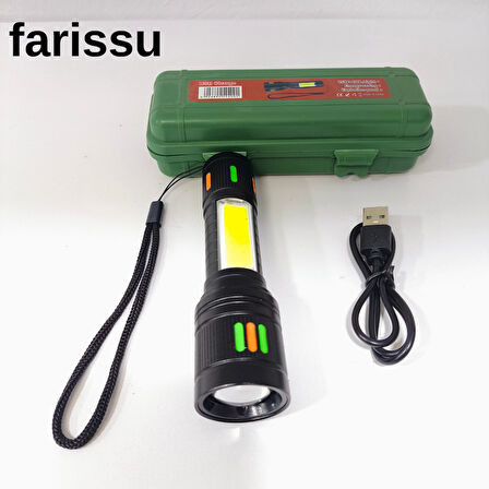 15 Watt Zoomlu Şarjlı El Feneri - Güçlü LED Işıklı, Taşınabilir ve Metal Dayanıklı