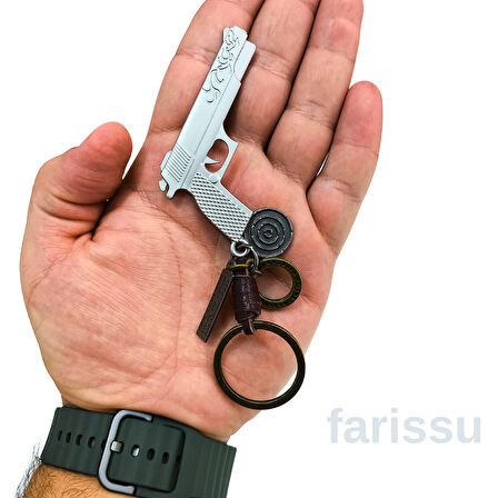 Metal Tabanca Tasarımlı Anahtarlık | Şık & Fonksiyonel Aksesuar