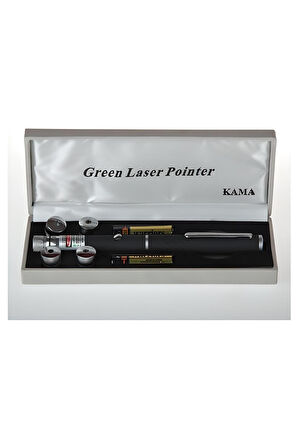 5 Başlıklı Yüksek Güçlü Yeşil Lazer Pointer – 5 KM Gece Menzilli Profesyonel Sunum ve Gökyüzü Gözlem Lazer Kalemi