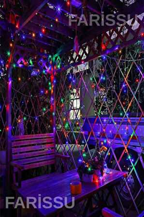 RGB Peri LED Işık Zinciri - 5 Metre Fişli, Buton Kontrollü - Çok Renkli Dekorasyon