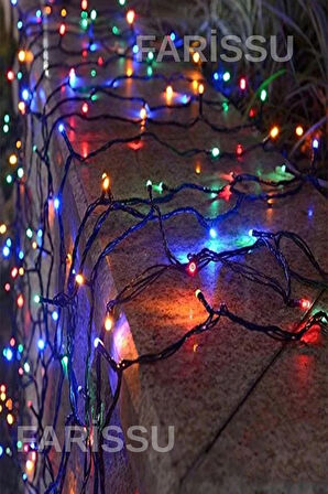 RGB Peri LED Işık Zinciri - 5 Metre Fişli, Buton Kontrollü - Çok Renkli Dekorasyon