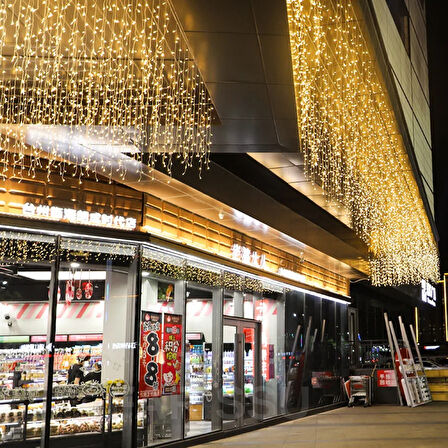 Fişli Peri LED Işık | Gün Işığı Renk | 10 Metre 100 LED Şeffaf Kablo | 8 Modlu Dış Mekan Dekoratif Aydınlatma