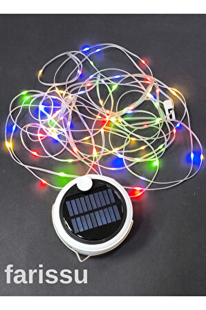 Güneş Enerjili Kamp Feneri ve 8 Metre 6 Modlu Renkli Peri LED Işık Seti | USB Şarjlı, Portatif ve Çok Fonksiyonlu