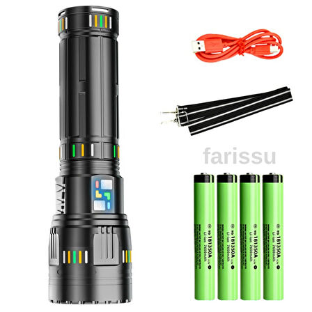 Süper Parlak 30W LED El Feneri - 2000 Lümen, 1000 Metre Menzil ve Powerbank Özelliği