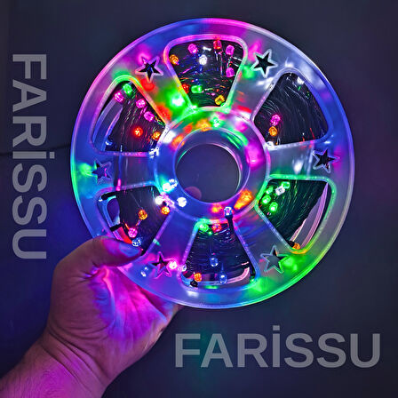 50 Metre RGB Renkli LED Işık Zinciri – Dış Mekan Uyumlu, 8 Modlu Fişli Dekoratif Aydınlatma
