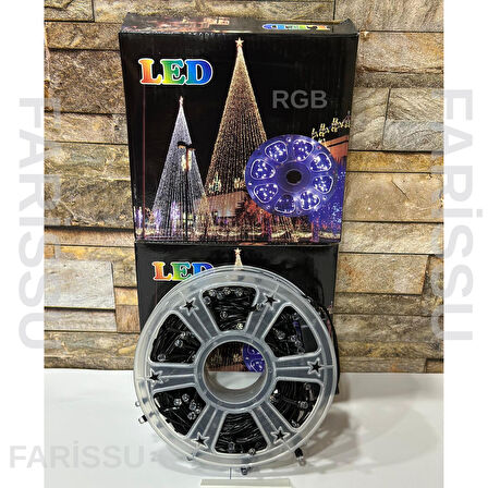 25 Metre RGB Renkli LED Işık Zinciri | Fişli | 8 Modlu Dış Mekan Dekoratif Aydınlatma