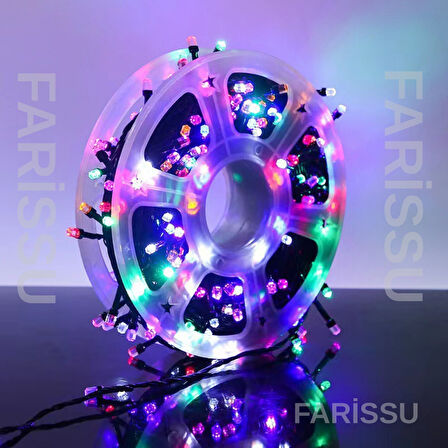 25 Metre RGB Renkli LED Işık Zinciri | Fişli | 8 Modlu Dış Mekan Dekoratif Aydınlatma