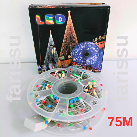 75 Metre RGB Peri LED Işık – Fişli Dış Mekan Dekoratif Aydınlatma Şerit Led