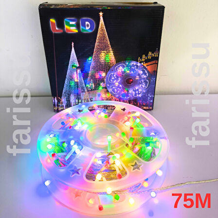 75 Metre RGB Peri LED Işık – Fişli Dış Mekan Dekoratif Aydınlatma Şerit Led