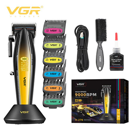 VGR V-270 Profesyonel Saç Kesme Makinesi, 9000 RPM Yüksek Hızlı Motor ve LED Ekran