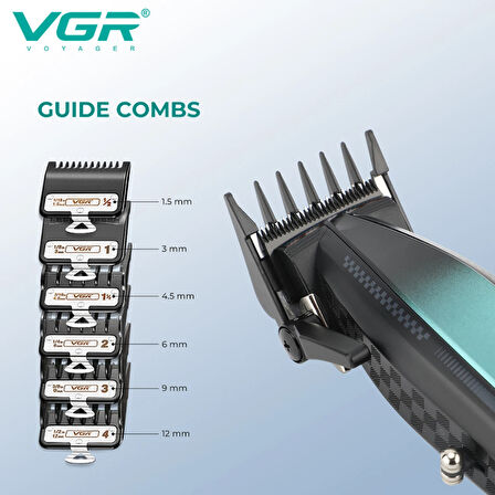 VGR V-270 Profesyonel Saç Kesme Makinesi, 9000 RPM Yüksek Hızlı Motor ve LED Ekran