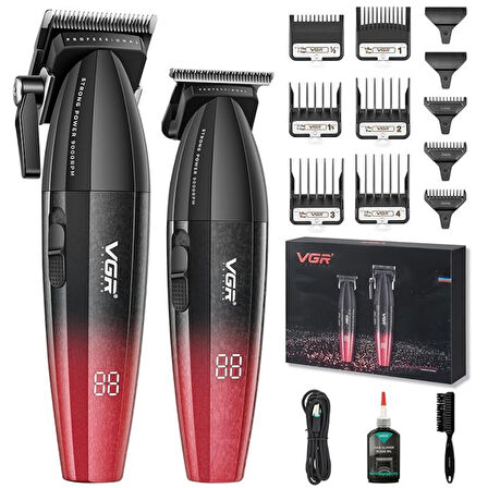 VGR V-640 Profesyonel Saç Kesme Makinesi – 9000 RPM, Paslanmaz Çelik, USB Şarjlı