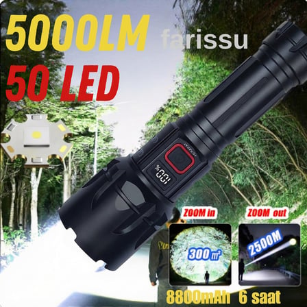 SMALL SUN 50W 5000 Lümen 26800 Model 8800 mah pil 1,5 ile 2 Km Menzilli 10 saat çalışma süresi