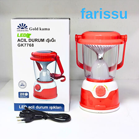 Güneş Enerjili ve Şarjlı Acil Durum Kamp Lambası - GK7768