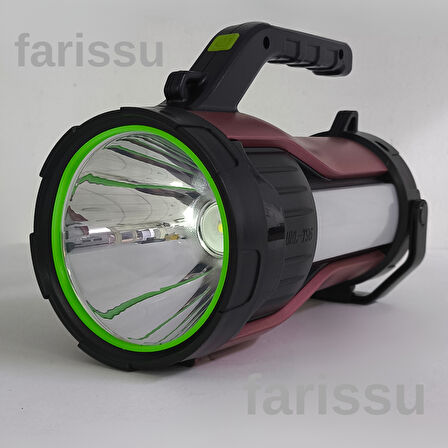 Güneş Enerjili, 7 Farklı Moda Sahip 10W LED Aydınlatma Solar Panelli Acil Durum  El Feneri