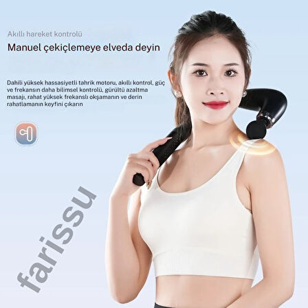 U-Bükümlü LCD Ekranlı Profesyonel Masaj Aleti – 9 Hız / 9 Mod, 4 Masaj Başlığı