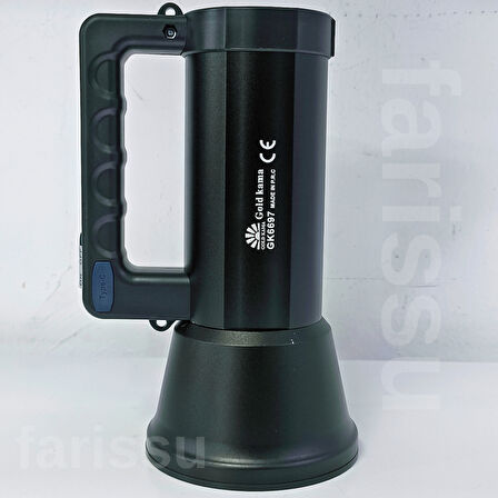 Gold Kama GK6697 Uzun Menzilli LED Şarj Edilebilir Projektör El Feneri 10W