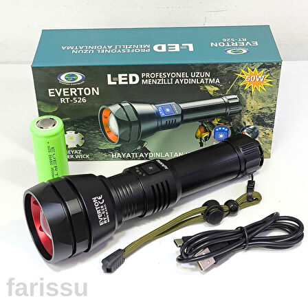 Profesyonel LED El Feneri - 50W Güç, 1000 Lümen Aydınlatma RT-526