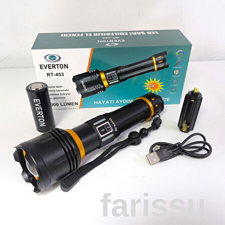 RT-453 50W 1000 Lumen 4800 mAh 1-1,5 km Menzilli Sarjli El Feneri