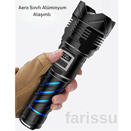 RT-397 50W 1000 Lümen Şarjlı LED El Feneri 4800 mah şarjlı pil