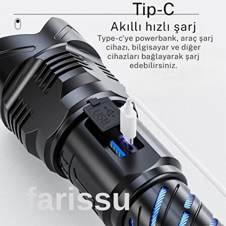RT-397 50W 1000 Lümen Şarjlı LED El Feneri 4800 mah şarjlı pil