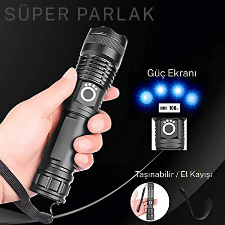 Süper Parlak ve Suya Dayanıklı SMALL SUN SM-771 El Feneri - 700 Metre Menzil