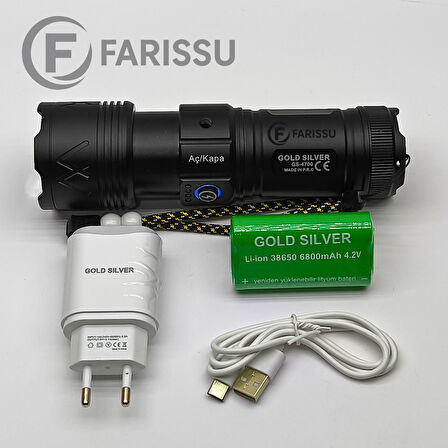 GOLD SILVER GS-4700 Profesyonel Ultra Işık Gücü | 4 Modlu, Zoomlu, Alüminyum Gövdeli Fener