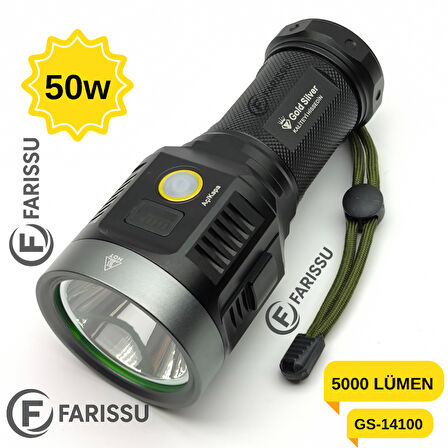 Gold Silver GS-14100 50W 5000 Lümen Profesyonel Şarjlı El Feneri