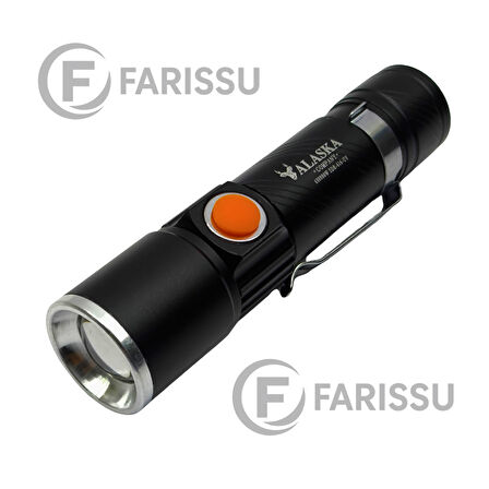 ALASKA ULTRA PARLAK ŞARJLI UV LED AKREP FENERİ