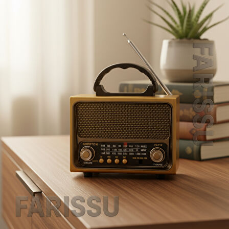 RT-675 Retro Tasarımlı Dünya Alıcısı FM/AM/SW 3 Bant Radyo, Bluetooth Hoparlör, USB/TF MP3