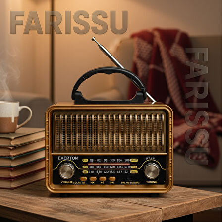 Everton RT-751 Nostaljik Tasarımlı Bluetooth/Solar/USB/TF Kart Destekli AM/FM/SW