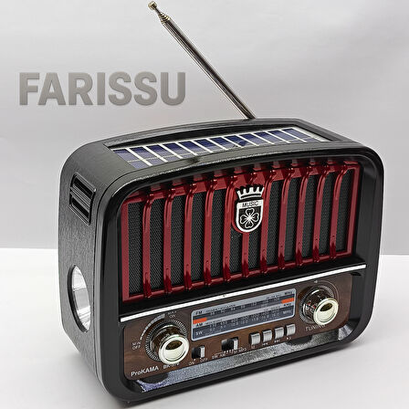 ProKAMA BK-370 Nostaljik Tasarım Güneş Enerjili (Solar) AM/FM/SW 3 Band Radyo USB/TF/Bluetooth