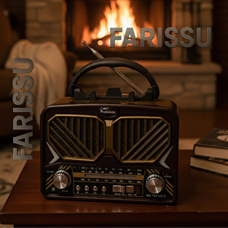 Taşınabilir Güneş Panelli Nostaljik Radyo Işıldaklı FM/AM/SW Desteği USB/TF Kart Girişli