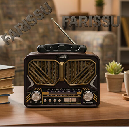 Taşınabilir Güneş Panelli Nostaljik Radyo Işıldaklı FM/AM/SW Desteği USB/TF Kart Girişli
