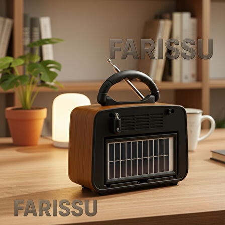 BK-330 Retro Güneş Enerjili (Solar) Radyo, Taşınabilir MP3 Oynatıcı, FM/AM/SW Radyo ve Fener