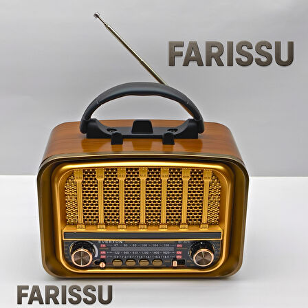 Everton RT-676 Retro Görünümlü 3 Band FM/AM/SW Radyo, Bluetooth Hoparlör ve Fenerli Klasik Tasarım