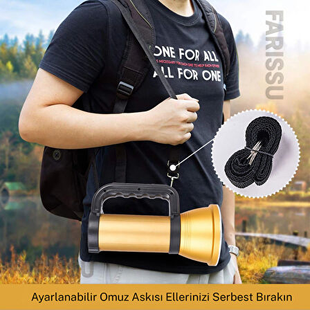 EVERTON RT-S050 Şarjlı Güçlü Işık Projektör El Feneri 50W 1000 Lümen Powerbank Özellikli