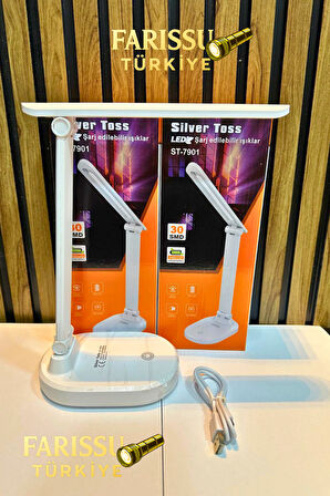 Silver Toss ST-7901 30 SMD LED Şarj Edilebilir Ayarlanabilir Masa Lambası