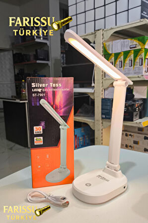 Silver Toss ST-7901 30 SMD LED Şarj Edilebilir Ayarlanabilir Masa Lambası