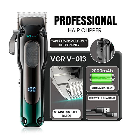 Profesyonel Şarjlı Saç Kesme Makinesi - 200 Dakika Çalışma Süresi, 7000 RPM Motor ve 8'li Tarak Seti