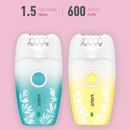 VGR V-738 Profesyonel Kadın Epilatörü – LED Işıklı, 18 Cımbızlı, 2 Hız Ayarlı ve USB Şarjlı Kablosuz