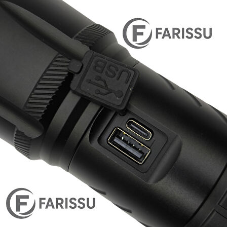 100W Lazer LED El Feneri - 2200 Metre Menzil, 7200mAh Powerbank Özellikli, Dijital Göstergeli ve 5 Mod