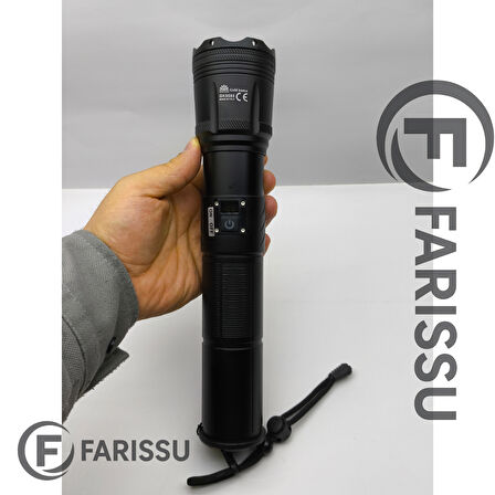 150W Ultra Güçlü Lazer LED El Feneri – 15000 Lümen, 12000mAh Powerbank Özellikli Dijital Göstergeli