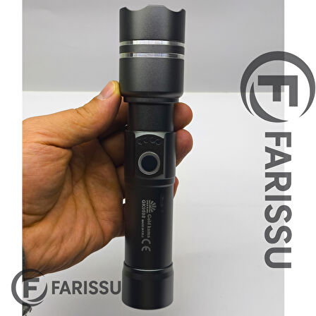 GK9598 90W Ultra Güçlü LED Lazer El Feneri – 2200 Metre Menzil – 5800 mAh Batarya + Yedek Pil Hediyeli