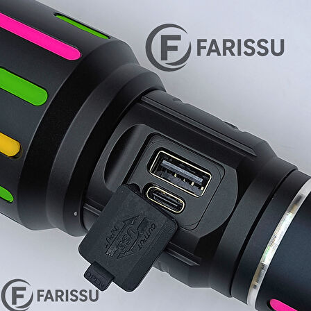 Goldkama P90 50W 5000 Lümen Profesyonel Taktik El Feneri - 1 KM Menzil, 8000mAh Bataryalı ve Zoomlu